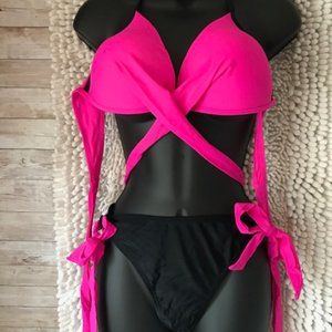 Neon Pink Sexy Spaghetti Strap Bikini